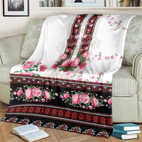 Red Romanian National Costume Blanket Peony Flowers Traditional Folk Pattern - Wonder Print Shop