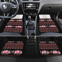 Red Romanian National Costume Car Mats Peony Flowers Traditional Folk Pattern - Wonder Print Shop