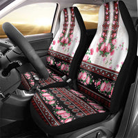 Red Romanian National Costume Car Seat Cover Peony Flowers Traditional Folk Pattern - Wonder Print Shop