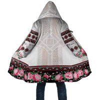 Red Romanian National Costume Cloak Peony Flowers Traditional Folk Pattern - Wonder Print Shop