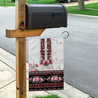 Red Romanian National Costume Garden Flag Peony Flowers Traditional Folk Pattern - Wonder Print Shop