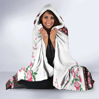 Red Romanian National Costume Hooded Blanket Peony Flowers Traditional Folk Pattern - Wonder Print Shop