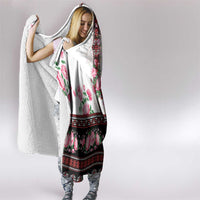 Red Romanian National Costume Hooded Blanket Peony Flowers Traditional Folk Pattern - Wonder Print Shop