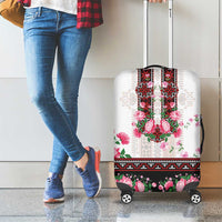 Red Romanian National Costume Luggage Cover Peony Flowers Traditional Folk Pattern - Wonder Print Shop