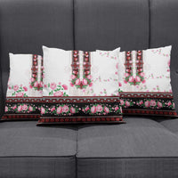 Red Romanian National Costume Pillow Cover Peony Flowers Traditional Folk Pattern - Wonder Print Shop