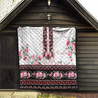 Red Romanian National Costume Quilt Peony Flowers Traditional Folk Pattern - Wonder Print Shop