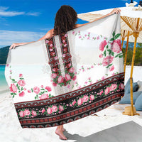 Red Romanian National Costume Sarong Peony Flowers Traditional Folk Pattern - Wonder Print Shop