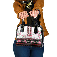 Red Romanian National Costume Shoulder Handbag Peony Flowers Traditional Folk Pattern - Wonder Print Shop