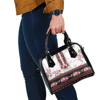 Red Romanian National Costume Shoulder Handbag Peony Flowers Traditional Folk Pattern - Wonder Print Shop