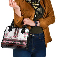 Red Romanian National Costume Shoulder Handbag Peony Flowers Traditional Folk Pattern - Wonder Print Shop