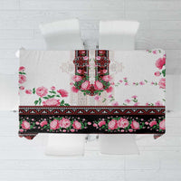 Red Romanian National Costume Tablecloth Peony Flowers Traditional Folk Pattern - Wonder Print Shop