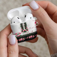 Green Romanian National Costume AirPods Case Peony Flowers Traditional Folk Pattern - Wonder Print Shop