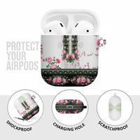 Green Romanian National Costume AirPods Case Peony Flowers Traditional Folk Pattern - Wonder Print Shop