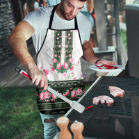 Green Romanian National Costume Apron Peony Flowers Traditional Folk Pattern - Wonder Print Shop