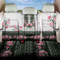 Green Romanian National Costume Back Car Seat Cover Peony Flowers Traditional Folk Pattern - Wonder Print Shop