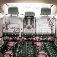 Green Romanian National Costume Back Car Seat Cover Peony Flowers Traditional Folk Pattern - Wonder Print Shop