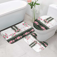 Green Romanian National Costume Bathroom Set Peony Flowers Traditional Folk Pattern - Wonder Print Shop
