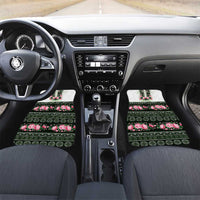 Green Romanian National Costume Car Mats Peony Flowers Traditional Folk Pattern - Wonder Print Shop