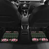 Green Romanian National Costume Car Mats Peony Flowers Traditional Folk Pattern - Wonder Print Shop