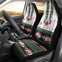 Green Romanian National Costume Car Seat Cover Peony Flowers Traditional Folk Pattern - Wonder Print Shop