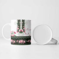 Green Romanian National Costume Ceramic Mug Peony Flowers Traditional Folk Pattern - Wonder Print Shop