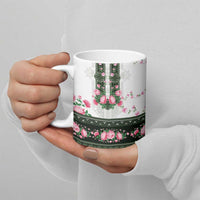 Green Romanian National Costume Ceramic Mug Peony Flowers Traditional Folk Pattern - Wonder Print Shop
