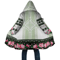 Green Romanian National Costume Cloak Peony Flowers Traditional Folk Pattern - Wonder Print Shop