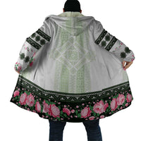 Green Romanian National Costume Cloak Peony Flowers Traditional Folk Pattern - Wonder Print Shop