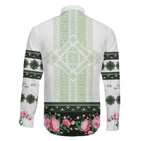 Green Romanian National Costume Family Matching Mermaid Dress and Hawaiian Shirt Peony Flowers Traditional Folk Pattern - Wonder Print Shop