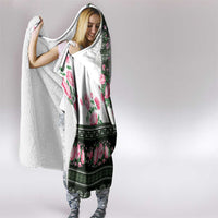 Green Romanian National Costume Hooded Blanket Peony Flowers Traditional Folk Pattern - Wonder Print Shop
