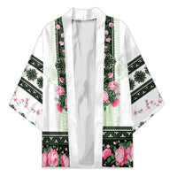 Green Romanian National Costume Kimono Peony Flowers Traditional Folk Pattern - Wonder Print Shop