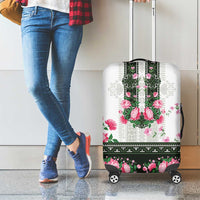 Green Romanian National Costume Luggage Cover Peony Flowers Traditional Folk Pattern - Wonder Print Shop