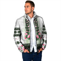 Green Romanian National Costume Padded Jacket Peony Flowers Traditional Folk Pattern - Wonder Print Shop