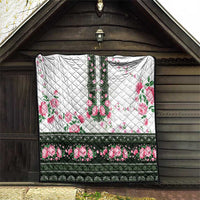 Green Romanian National Costume Quilt Peony Flowers Traditional Folk Pattern - Wonder Print Shop