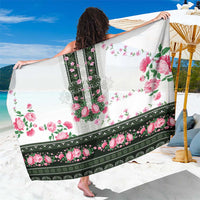 Green Romanian National Costume Sarong Peony Flowers Traditional Folk Pattern - Wonder Print Shop