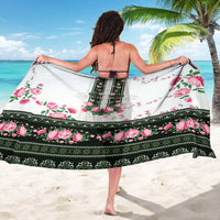 Green Romanian National Costume Sarong Peony Flowers Traditional Folk Pattern - Wonder Print Shop