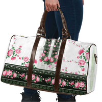 Green Romanian National Costume Travel Bag Peony Flowers Traditional Folk Pattern - Wonder Print Shop