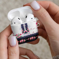 Navy Romanian National Costume AirPods Case Peony Flowers Traditional Folk Pattern - Wonder Print Shop