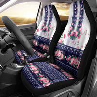Navy Romanian National Costume Car Seat Cover Peony Flowers Traditional Folk Pattern - Wonder Print Shop