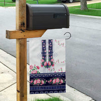 Navy Romanian National Costume Garden Flag Peony Flowers Traditional Folk Pattern - Wonder Print Shop