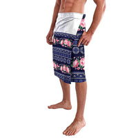 Navy Romanian National Costume Lavalava Peony Flowers Traditional Folk Pattern - Wonder Print Shop