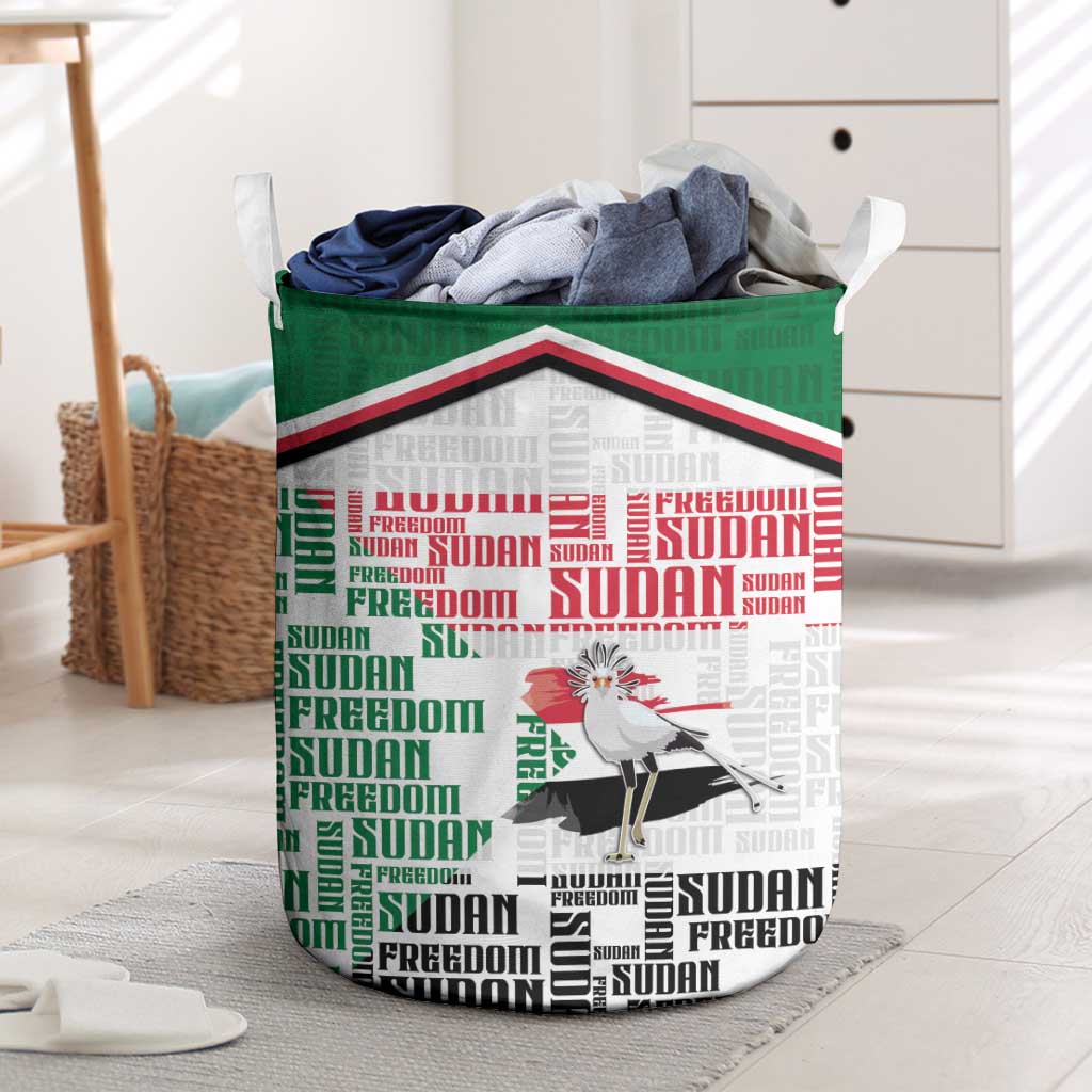 Sudan Laundry Basket Secretary Bird With Typography Patterns - Wonder Print Shop