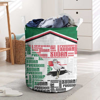 Sudan Laundry Basket Secretary Bird With Typography Patterns - Wonder Print Shop
