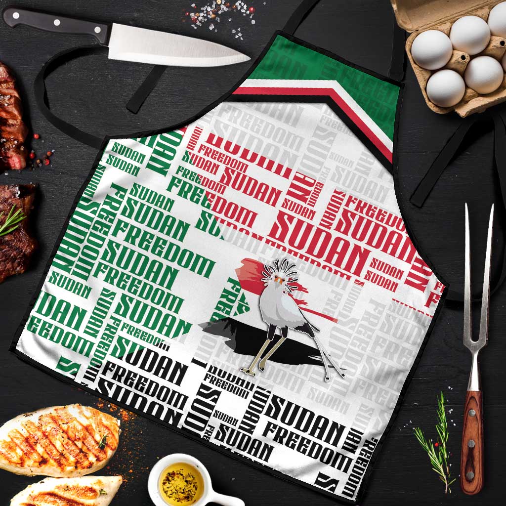 Sudan Apron Secretary Bird With Typography Patterns - Wonder Print Shop