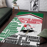 Sudan Area Rug Secretary Bird With Typography Patterns - Wonder Print Shop