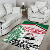 Sudan Area Rug Secretary Bird With Typography Patterns - Wonder Print Shop