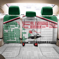 Sudan Back Car Seat Cover Secretary Bird With Typography Patterns - Wonder Print Shop