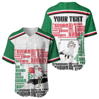 Personalized Sudan Baseball Jersey Secretary Bird With Typography Patterns - Wonder Print Shop
