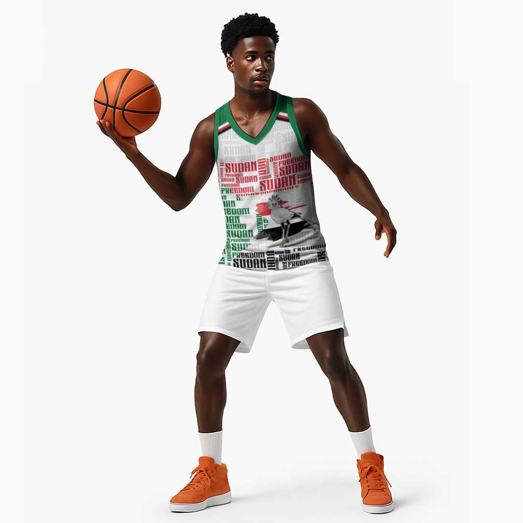 Personalized Sudan Basketball Jersey Secretary Bird With Typography Patterns - Wonder Print Shop