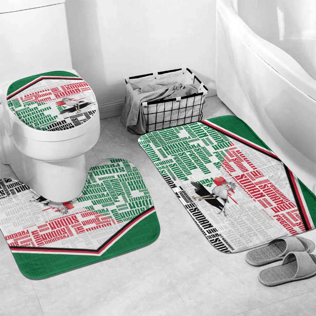 Sudan Bathroom Set Secretary Bird With Typography Patterns - Wonder Print Shop